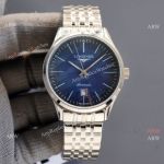 Replica Longines Elegant 316L SS Strap Blue Meteorite Texture Dial Watch 8215 Movement